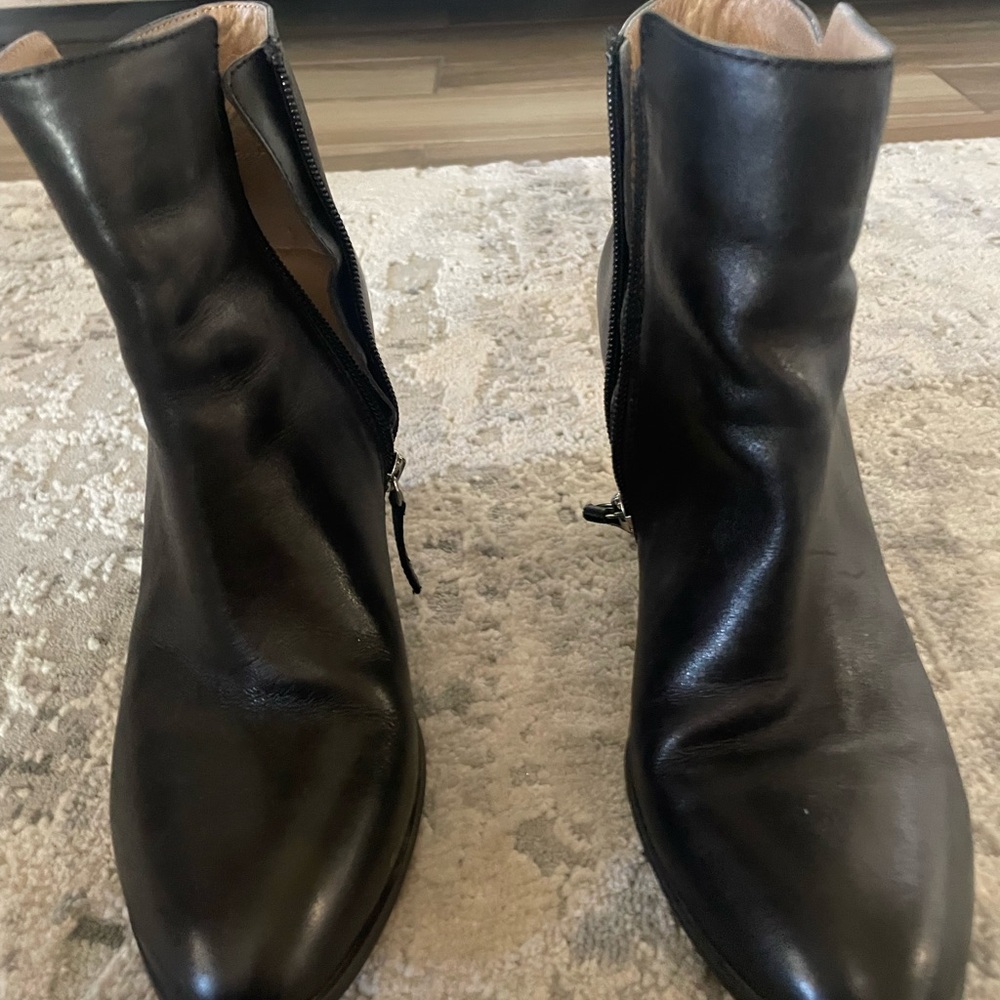 Black leather boots